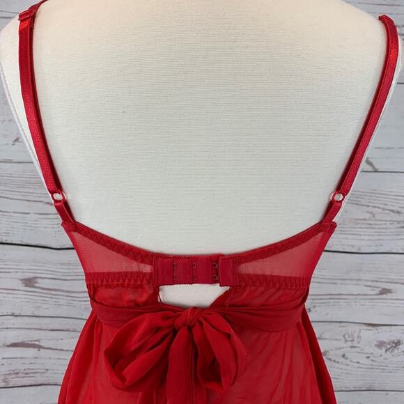 Inner Secrets red black negligee sheer - Picture 6 of 8